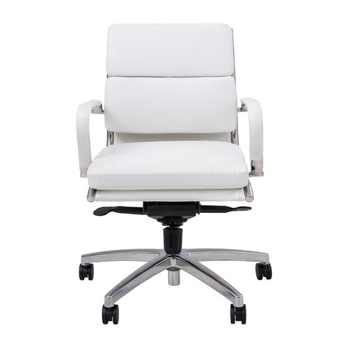 Mode Executive Chair Mid Back with Arms Chrome Base White PU