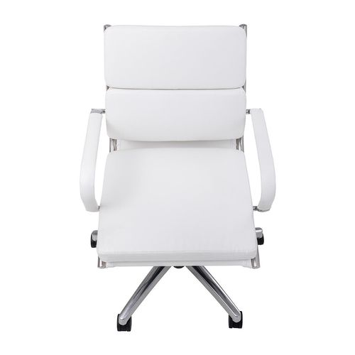 Mode Executive Chair Mid Back with Arms Chrome Base White PU