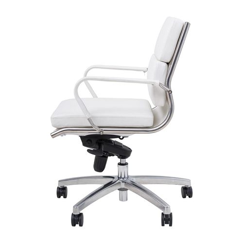 Mode Executive Chair Mid Back with Arms Chrome Base White PU