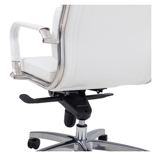 Mode Executive Chair Mid Back with Arms Chrome Base White PU