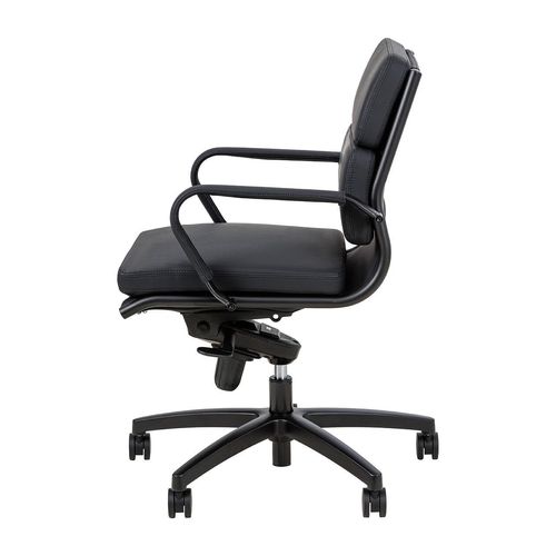 Mode Executive Chair Mid Back with Arms Black Base Black PU