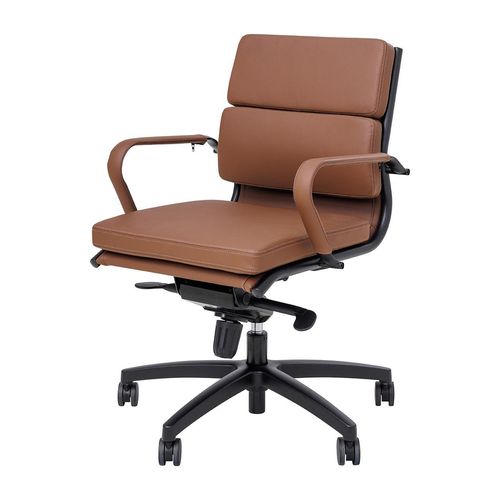 Mode Executive Chair Mid Back with Arms Black Base Chocolate PU