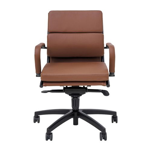 Mode Executive Chair Mid Back with Arms Black Base Chocolate PU