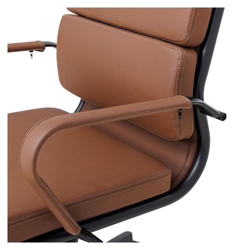 Mode Executive Chair Mid Back with Arms Black Base Chocolate PU