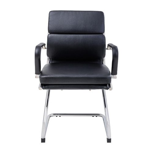 Mode Executive Chair Mid Back with Arms Chrome Cantilever Base Black PU