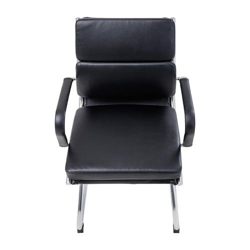 Mode Executive Chair Mid Back with Arms Chrome Cantilever Base Black PU