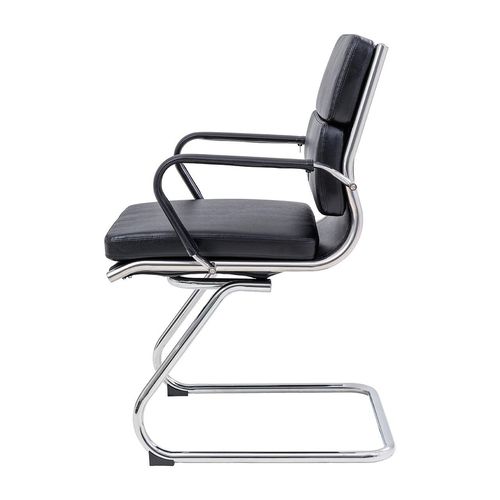 Mode Executive Chair Mid Back with Arms Chrome Cantilever Base Black PU