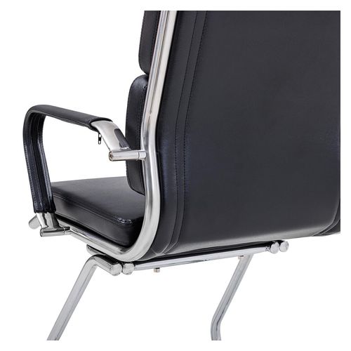 Mode Executive Chair Mid Back with Arms Chrome Cantilever Base Black PU