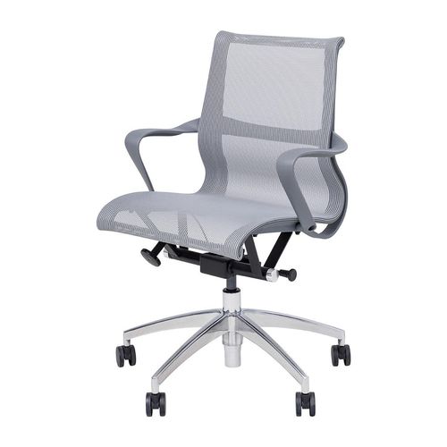 Scroll Mesh Boardroom Chair with Arms Grey