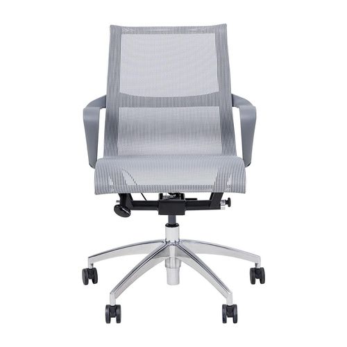 Scroll Mesh Boardroom Chair with Arms Grey