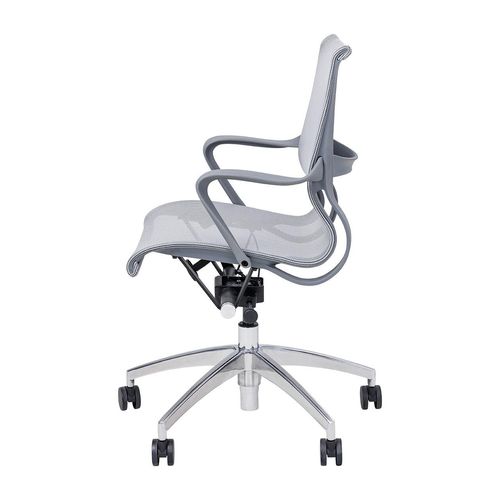 Scroll Mesh Boardroom Chair with Arms Grey