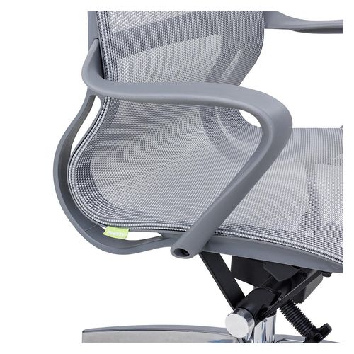 Scroll Mesh Boardroom Chair with Arms Grey