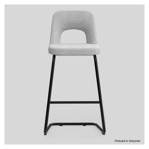 Elaro Bar Stool Black Cantilever Frame Onyx Fabric