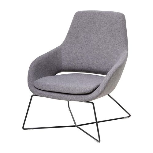 Elaro Lounge Chair Black Frame Onyx Fabric