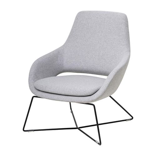 Elaro Lounge Chair Black Frame Greymist Fabric