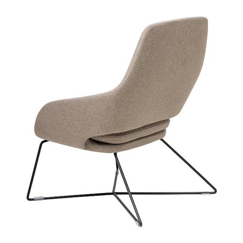 Elaro Lounge Chair Black Frame Walnut Fabric