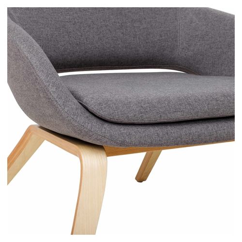 Elaro Lounge Chair Natural Oak 4-Leg Frame Onyx Fabric