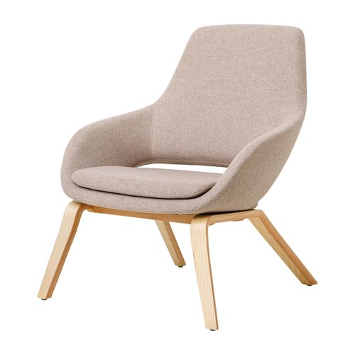 Elaro Lounge Chair Natural Oak 4-Leg Frame Walnut Fabric