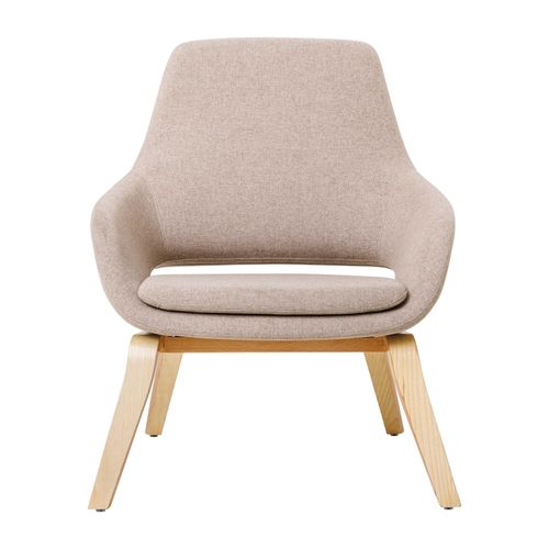 Elaro Lounge Chair Natural Oak 4-Leg Frame Walnut Fabric
