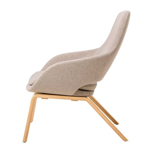 Elaro Lounge Chair Natural Oak 4-Leg Frame Walnut Fabric