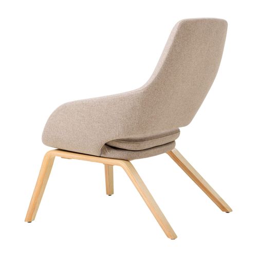 Elaro Lounge Chair Natural Oak 4-Leg Frame Walnut Fabric