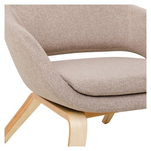 Elaro Lounge Chair Natural Oak 4-Leg Frame Walnut Fabric