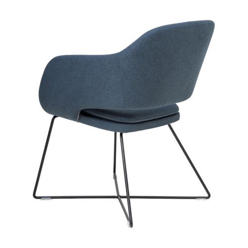 Elaro Meeting Chair Black Frame Steel Blue Fabric