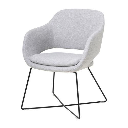 Elaro Meeting Chair Black Frame Greymist Fabric