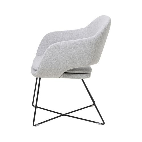 Elaro Meeting Chair Black Frame Greymist Fabric