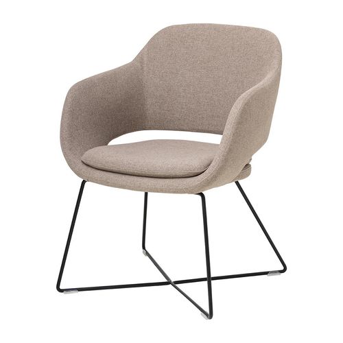 Elaro Meeting Chair Black Frame Walnut Fabric