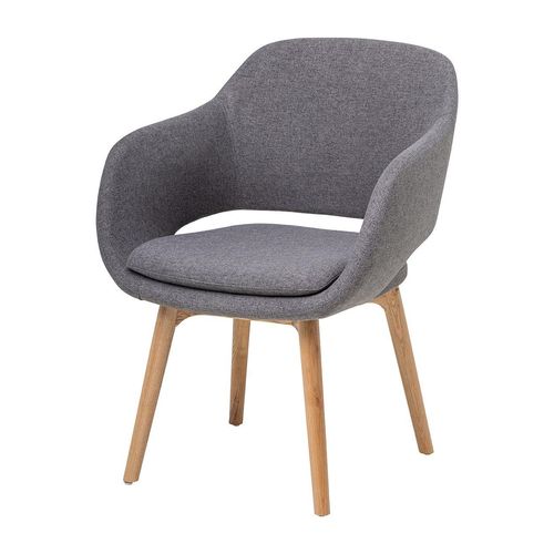 Elaro Meeting Chair 4-Leg Oak Frame Onyx Fabric