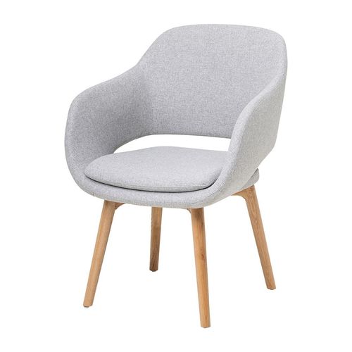 Elaro Meeting Chair 4-Leg Oak Frame Greymist Fabric