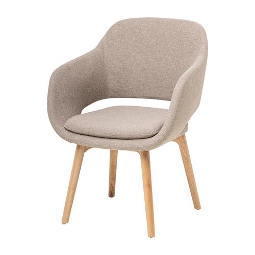 Elaro Meeting Chair 4-Leg Oak Frame Walnut Fabric