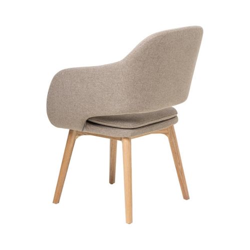 Elaro Meeting Chair 4-Leg Oak Frame Walnut Fabric
