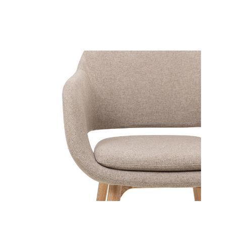 Elaro Meeting Chair 4-Leg Oak Frame Walnut Fabric
