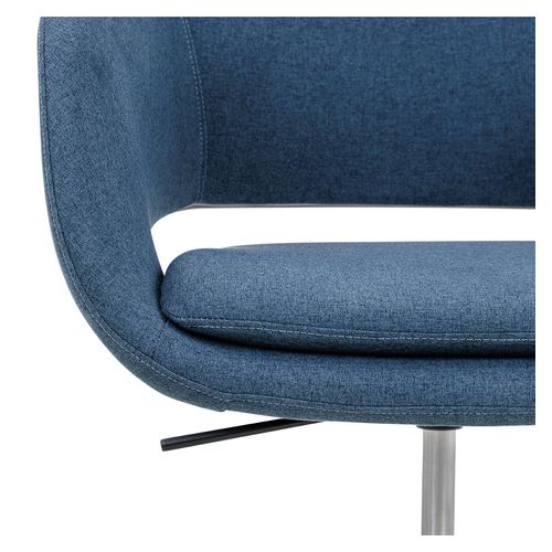 Elaro Meeting Chair Black Frame with Castors Steel Blue Fabric