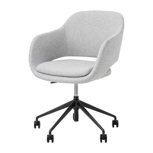 Elaro Meeting Chair Black Frame with Castors Greymist Fabric