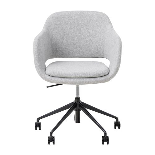 Elaro Meeting Chair Black Frame with Castors Greymist Fabric