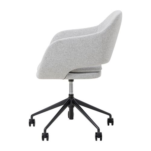 Elaro Meeting Chair Black Frame with Castors Greymist Fabric