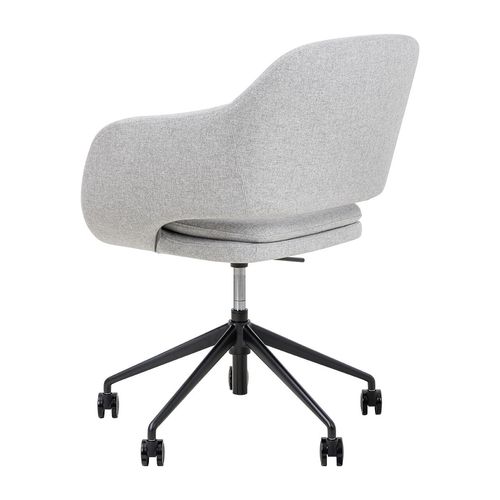 Elaro Meeting Chair Black Frame with Castors Greymist Fabric