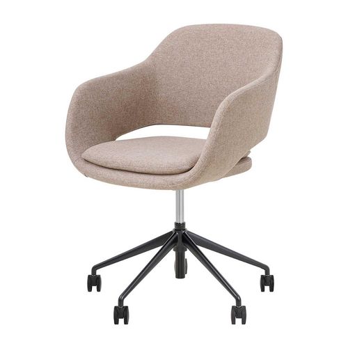 Elaro Meeting Chair Black Frame with Castors Walnut Fabric