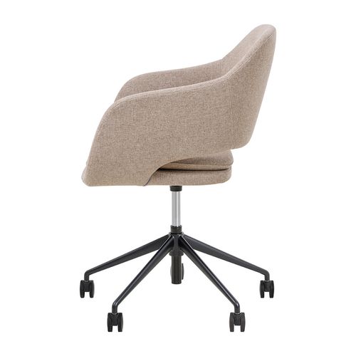 Elaro Meeting Chair Black Frame with Castors Walnut Fabric