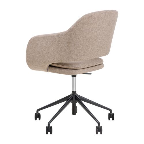 Elaro Meeting Chair Black Frame with Castors Walnut Fabric