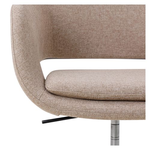 Elaro Meeting Chair Black Frame with Castors Walnut Fabric