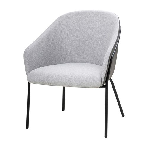 Mesa Lounge Chair Black Frame Charcoal PU & Greymist Fabric