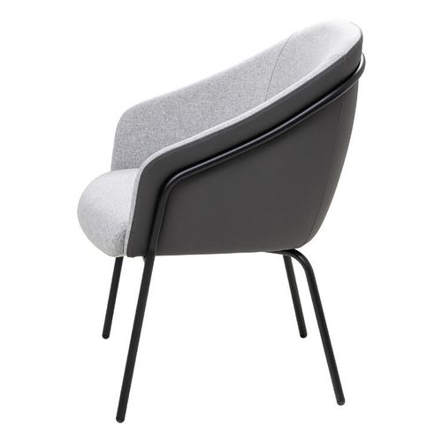 Mesa Lounge Chair Black Frame Charcoal PU & Greymist Fabric