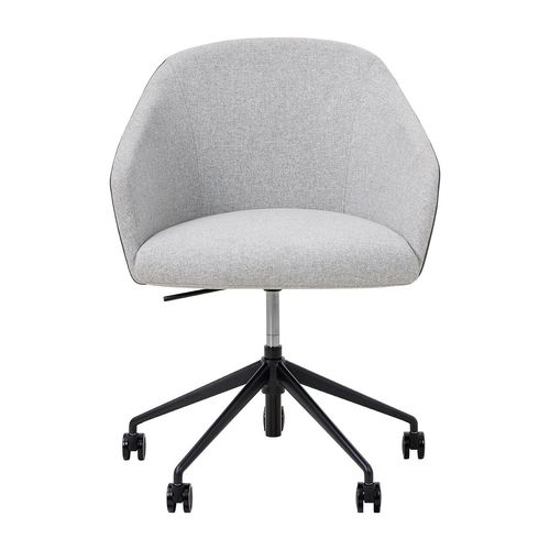 Mesa Lounge Chair Black Frame with Castors Charcoal PU & Greymist Fabric