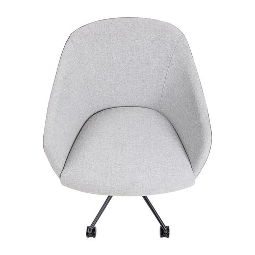 Mesa Lounge Chair Black Frame with Castors Charcoal PU & Greymist Fabric