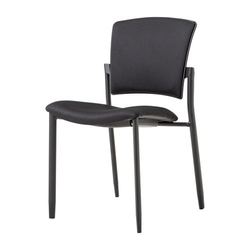 Zipp Visitor Chair 4-Leg Black Frame Black Fabric