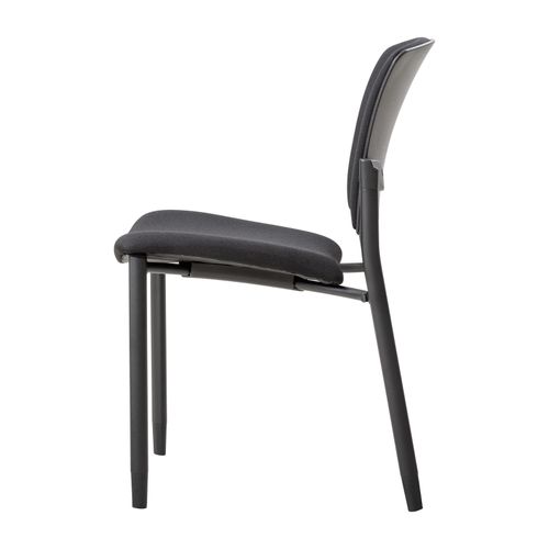 Zipp Visitor Chair 4-Leg Black Frame Black Fabric